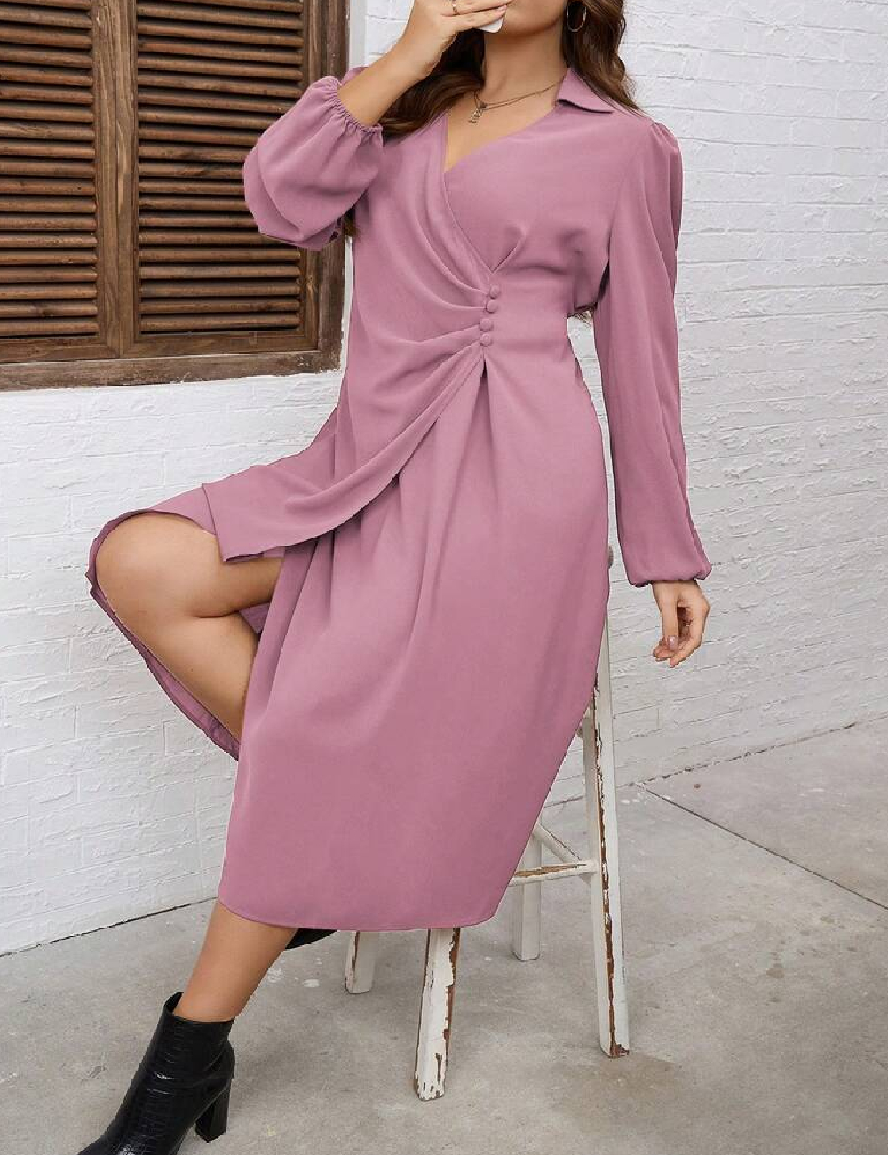 Rochie medie SHEIN CURVE, roz