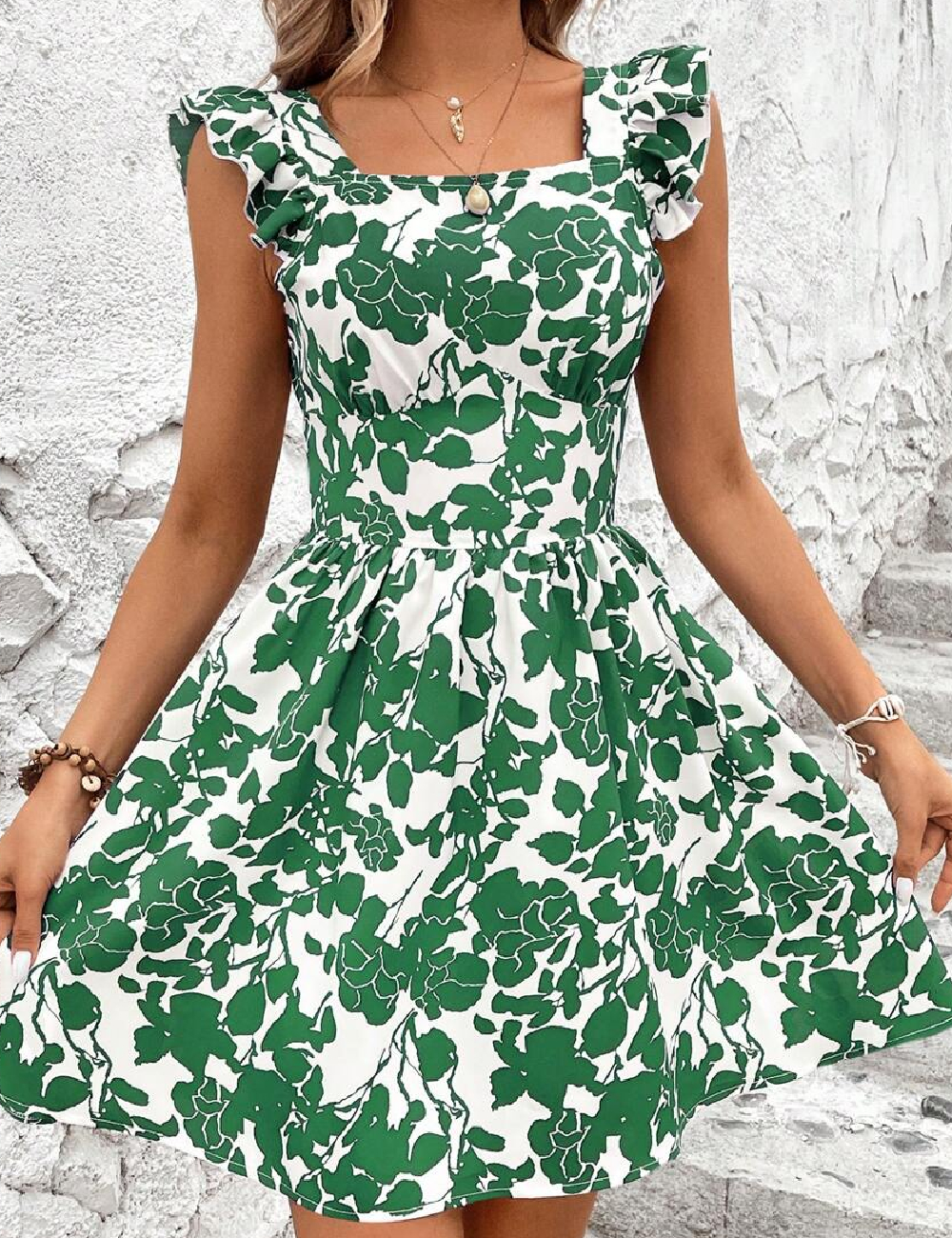 Rochie scurta SHEIN, verde