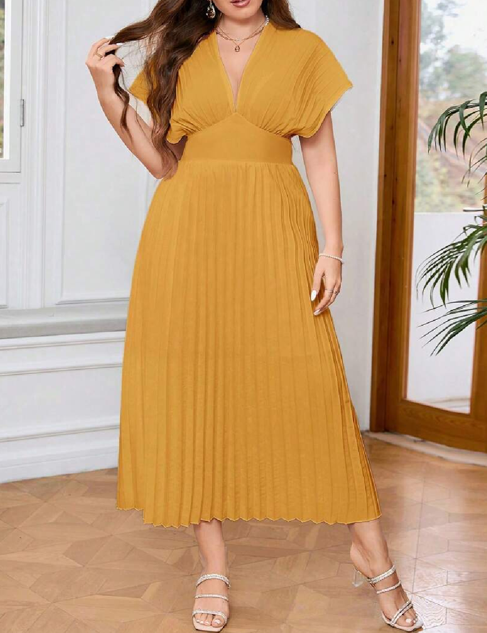Rochie lunga SHEIN CURVE, galben