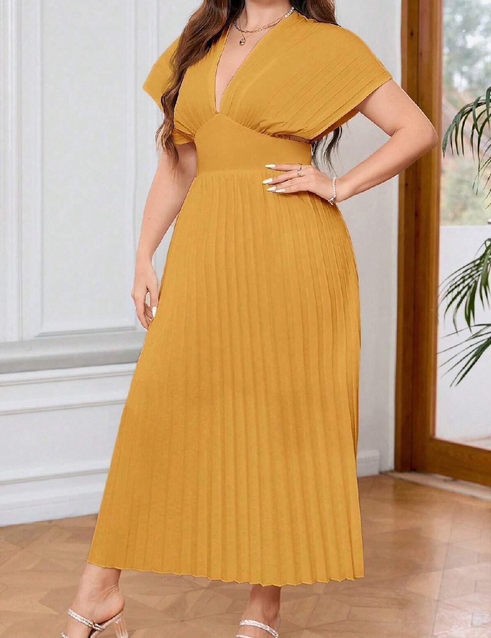 Rochie lunga SHEIN CURVE, galben - 1 | YEO