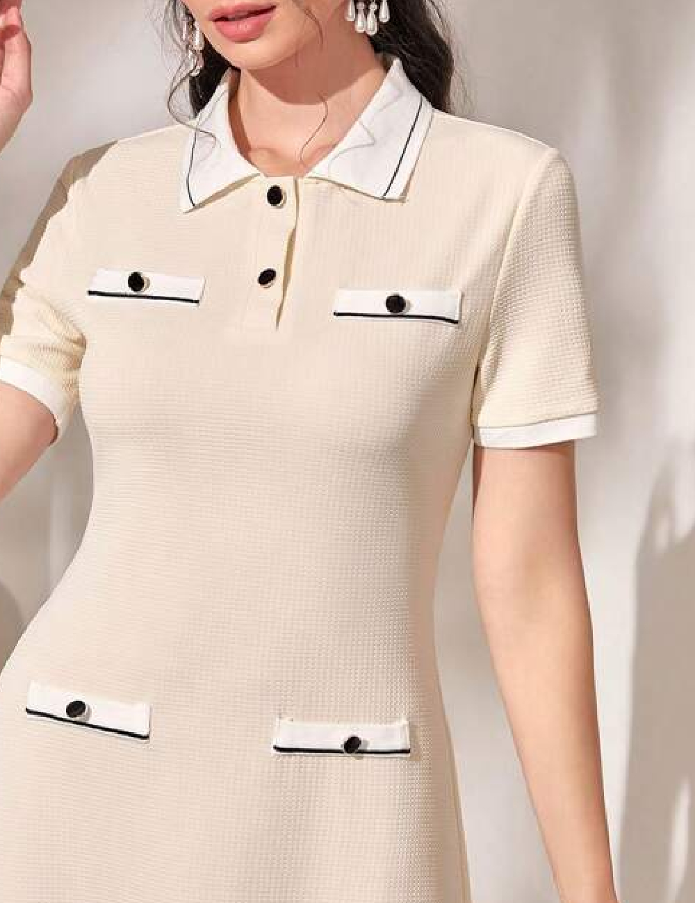 Rochie medie SHEIN, crem - 1 | YEO