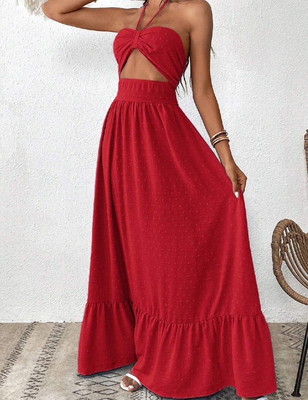 Rochie lunga SHEIN, rosu - 1 | YEO