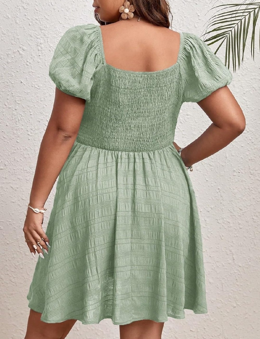 Rochie scurta SHEIN CURVE, verde - 1 | YEO