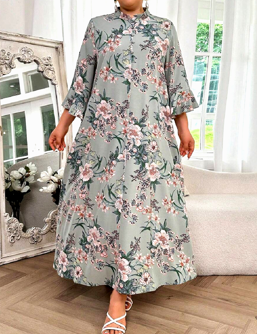 Rochie lunga SHEIN CURVE, verde