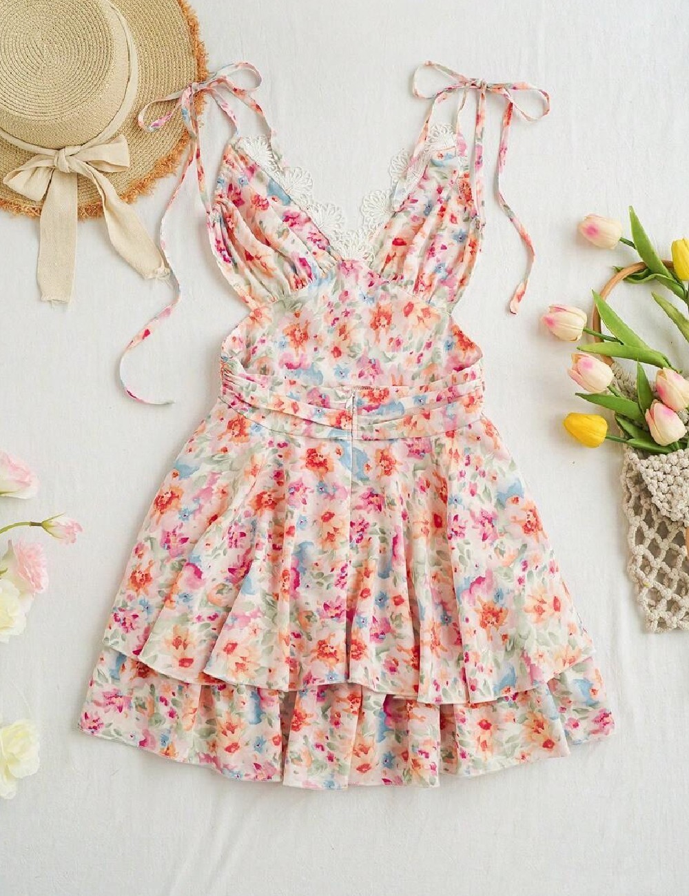 Rochie scurta SHEIN, floral print - 1 | YEO