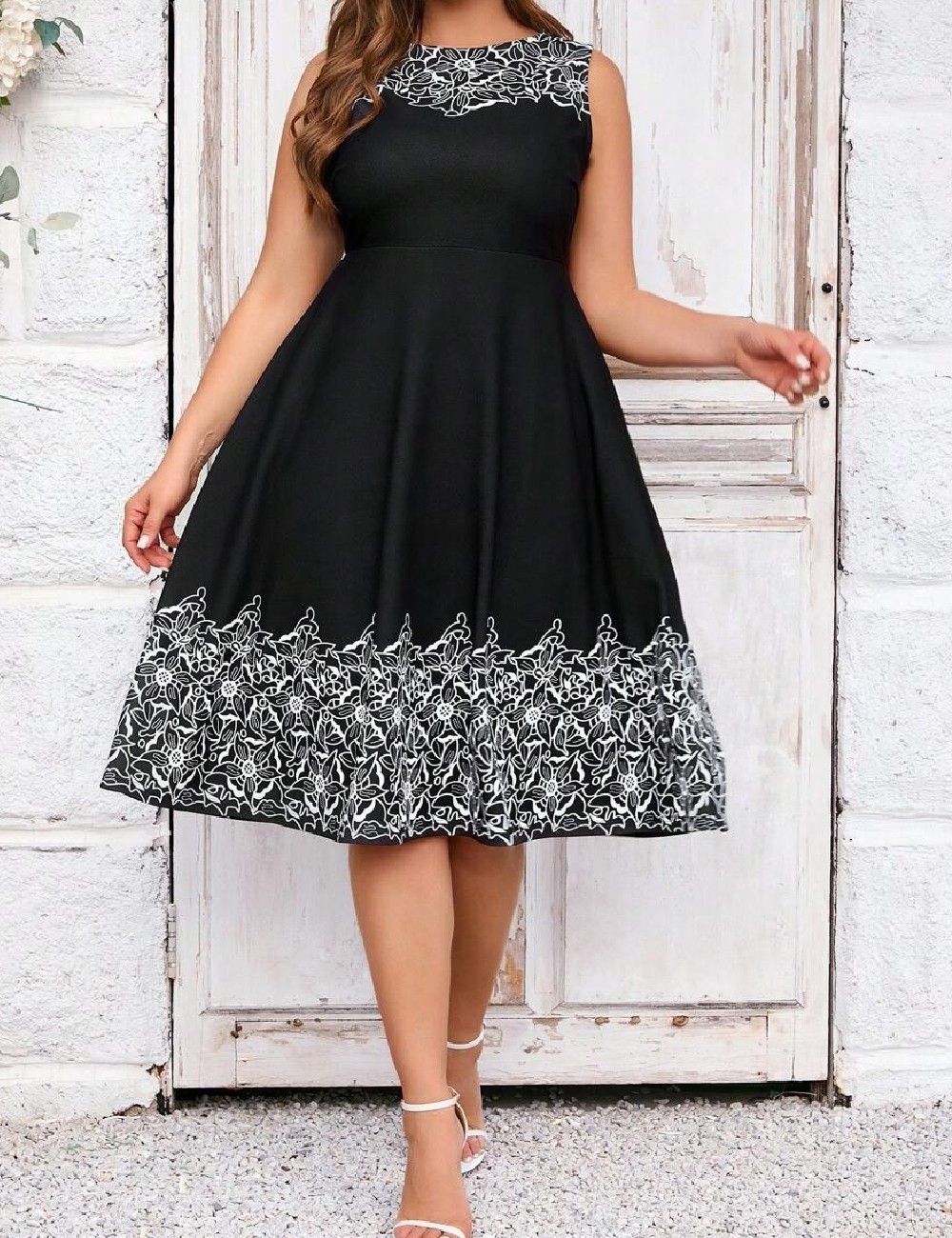 Rochie medie SHEIN CURVE, negru - 1 | YEO
