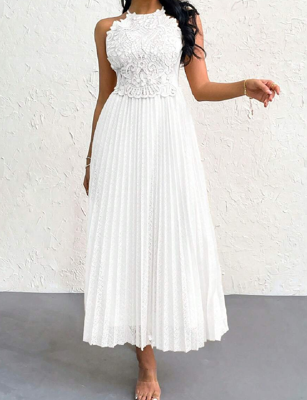 Rochie medie SHEIN, alb