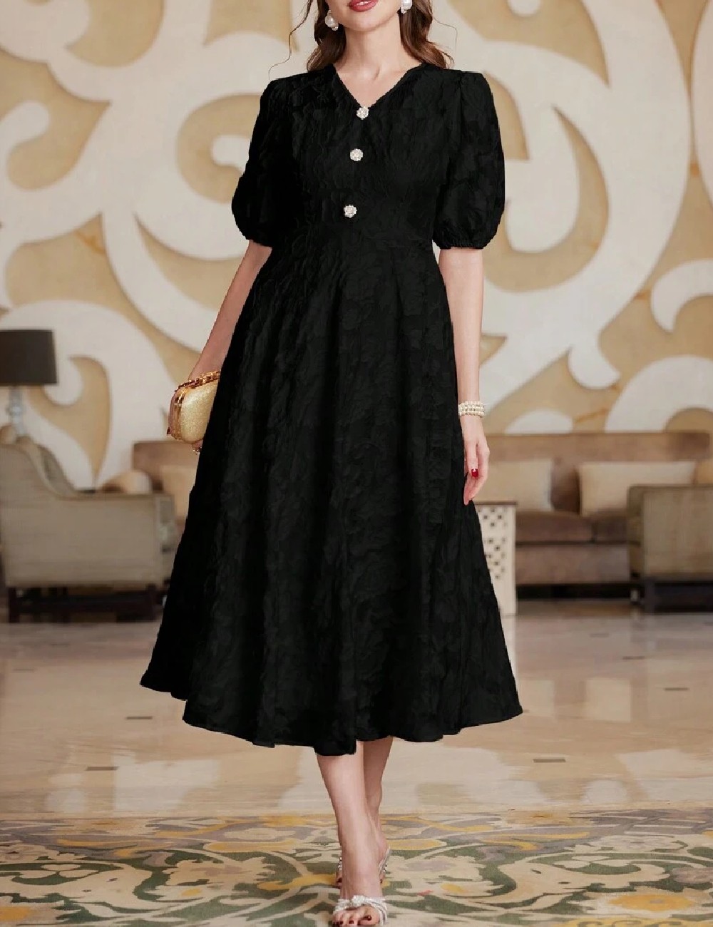Rochie medie SHEIN, negru - 1 | YEO