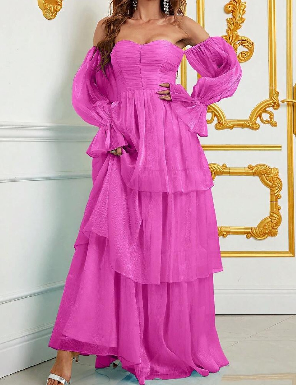 Rochie lunga Faeriesty, roz - 1 | YEO