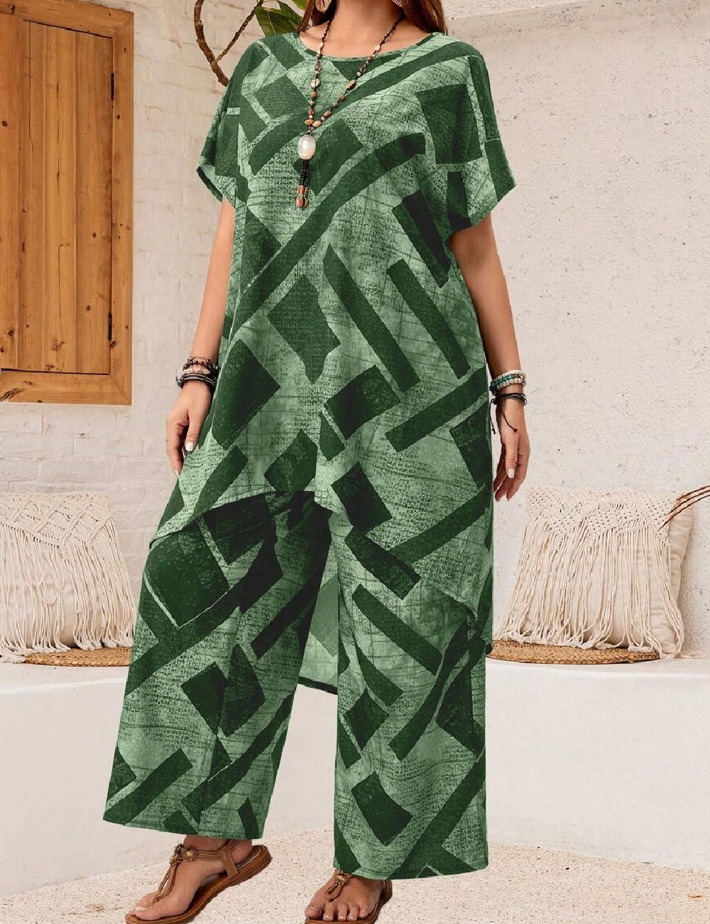 Compleu SHEIN CURVE, verde - 1 | YEO