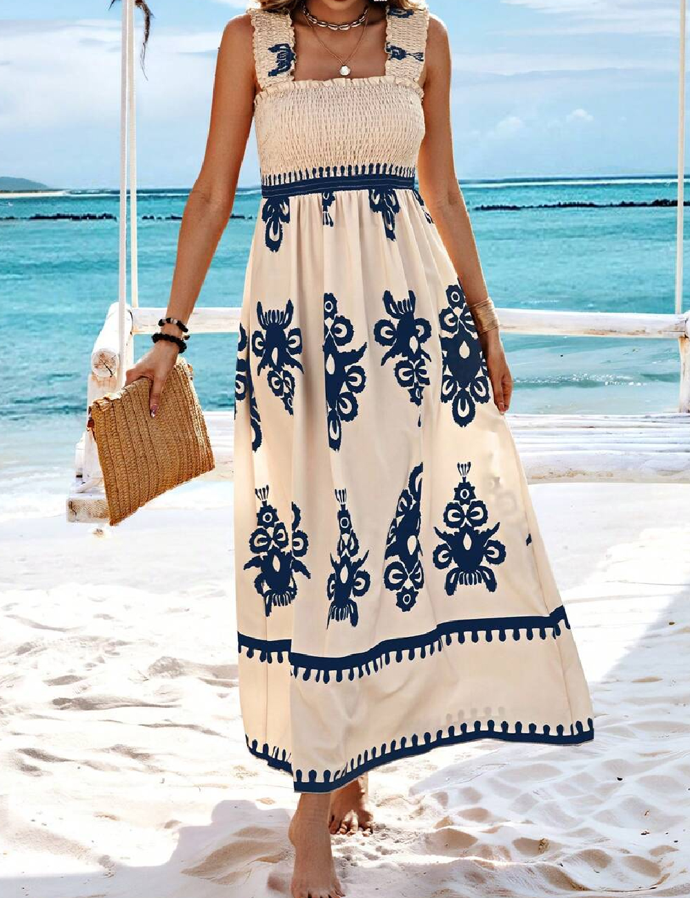 Rochie lunga SHEIN, crem - 1 | YEO