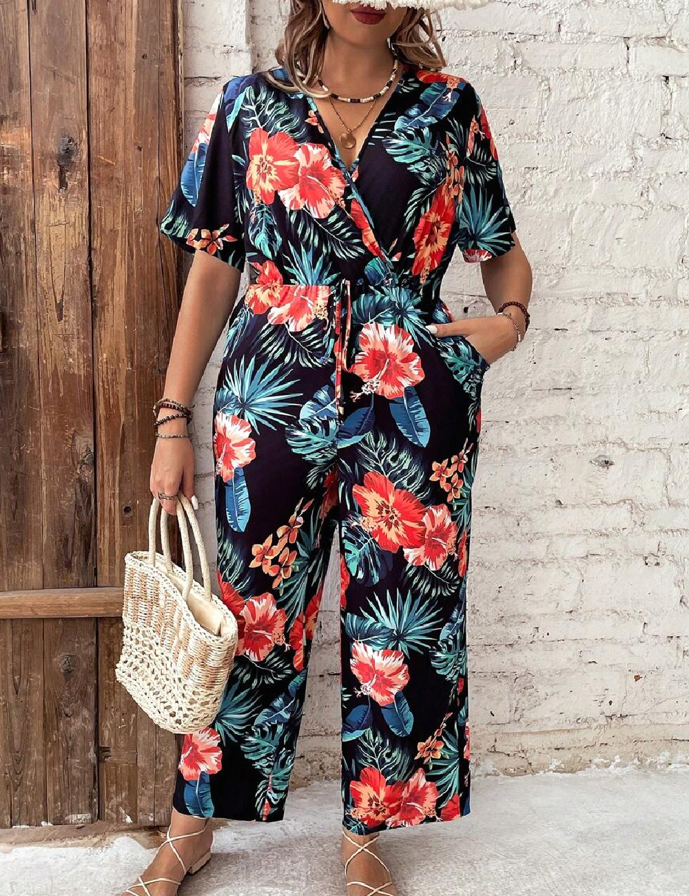 Salopeta SHEIN CURVE, floral print - 1 | YEO