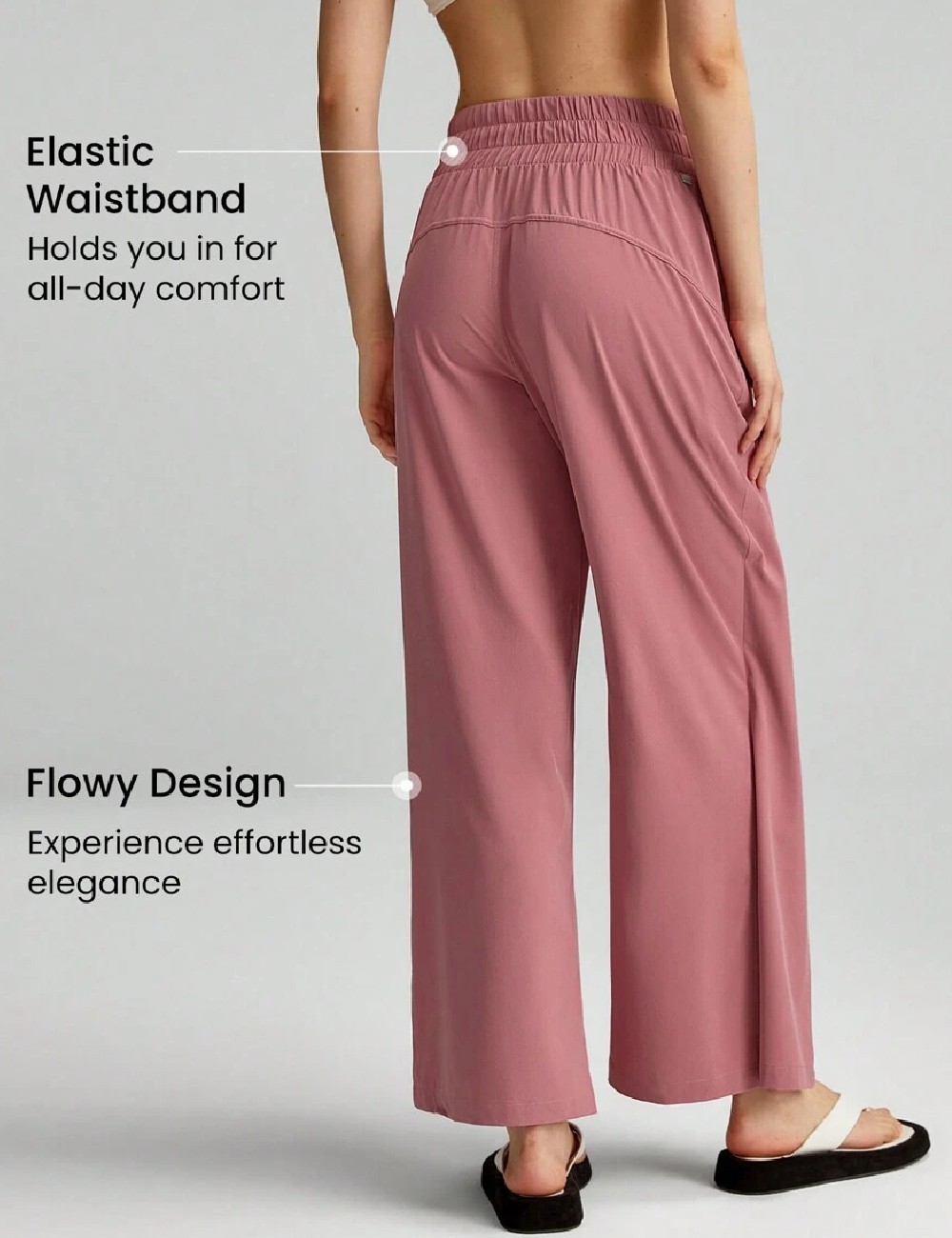 Pantaloni SHEIN, roz pudra - 1 | YEO