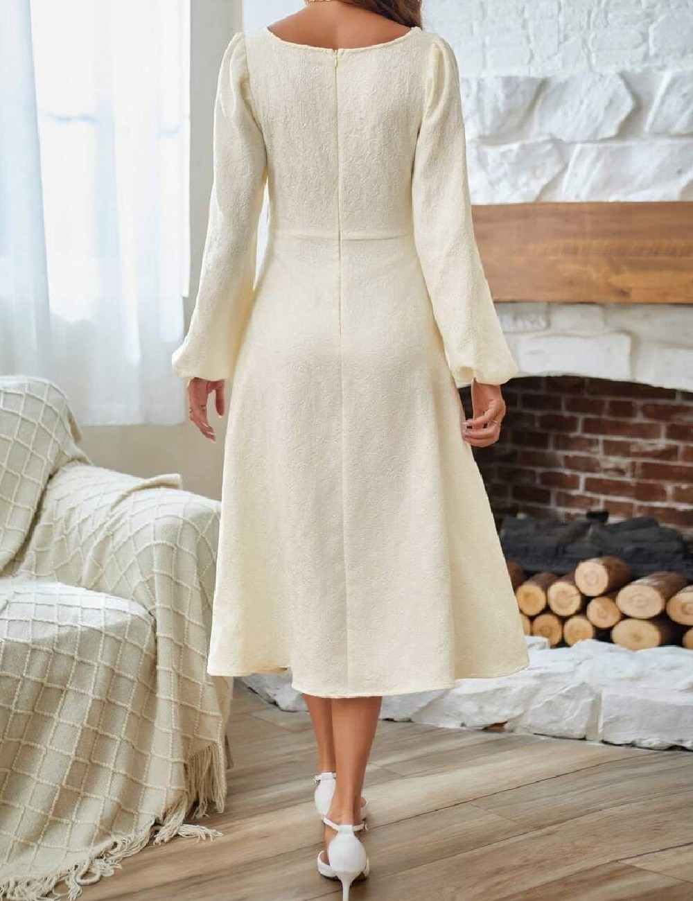 Rochie medie SHEIN, ecru - 1 | YEO