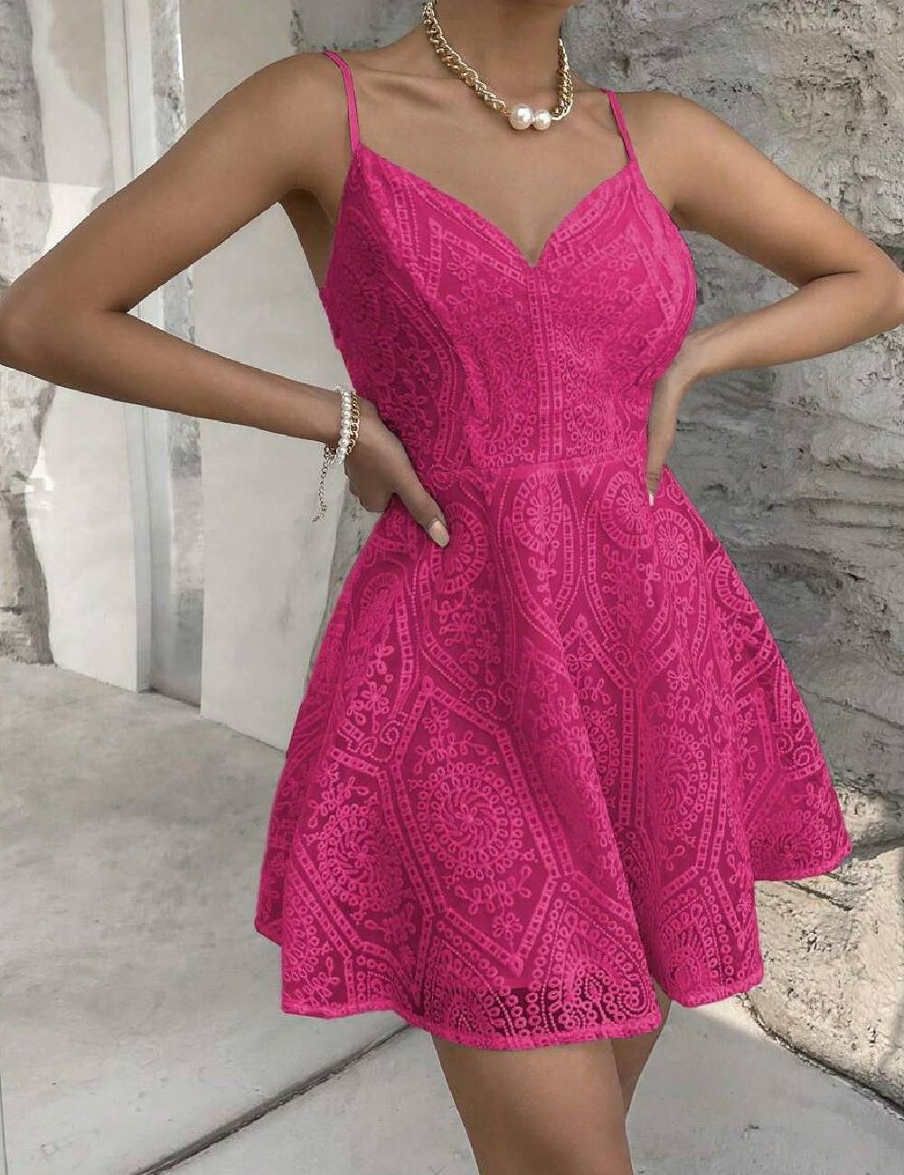 Rochie scurta SHEIN, roz