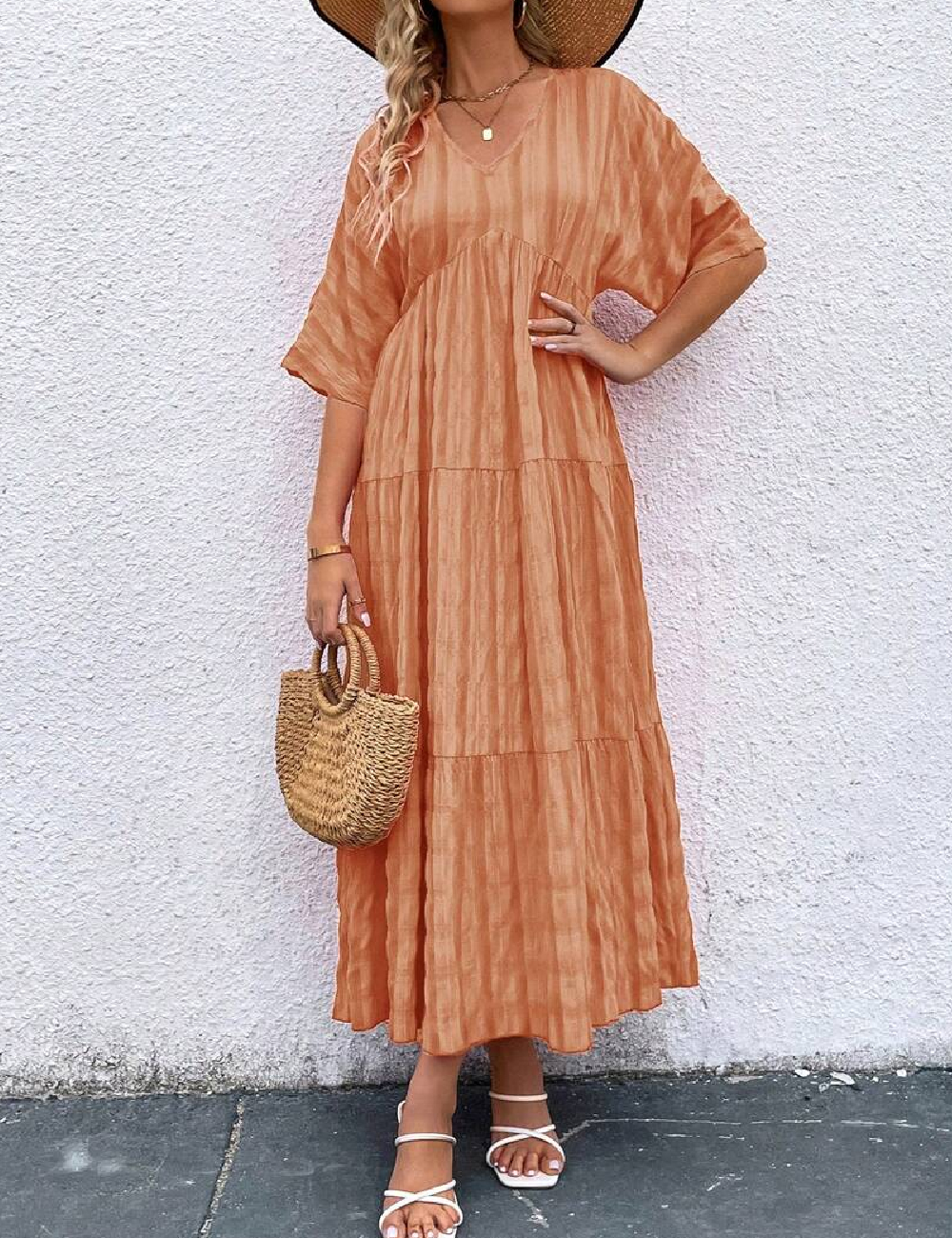 Rochie lunga SHEIN, portocaliu