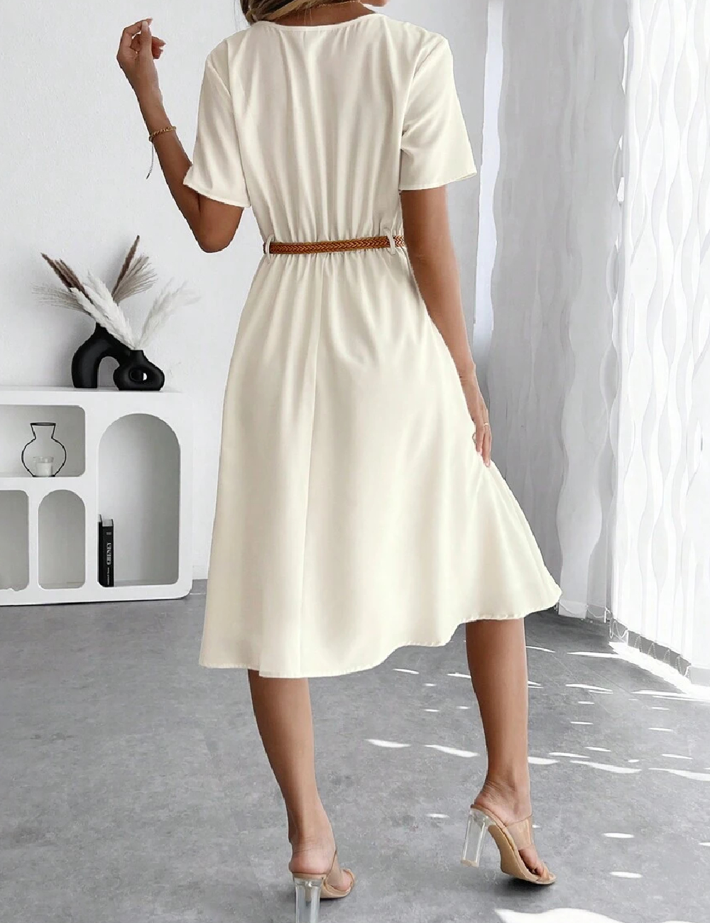 Rochie medie SHEIN, ecru - 1 | YEO