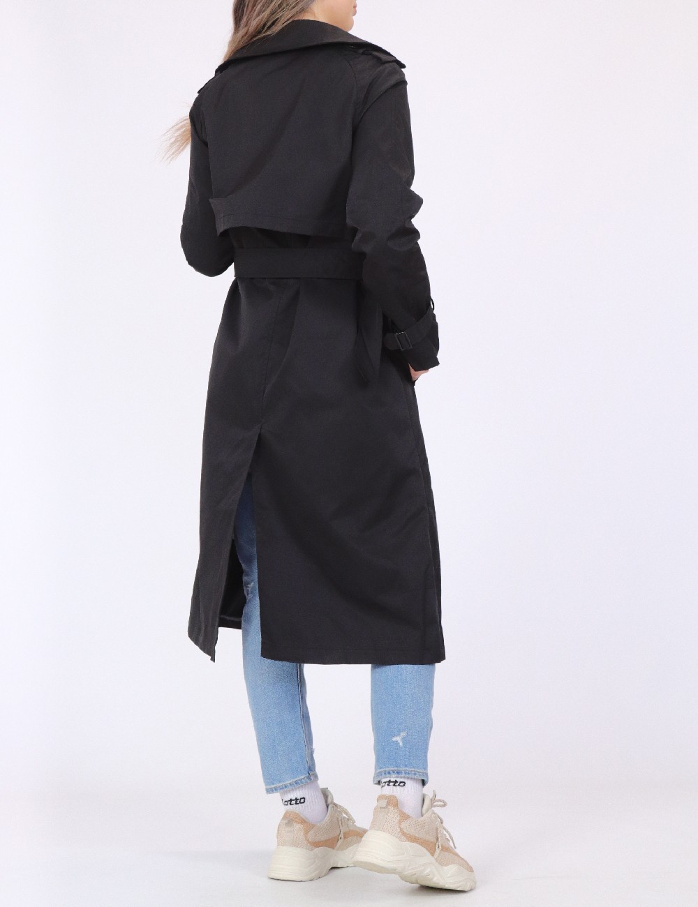 Trench Boohoo, negru - 1 | YEO