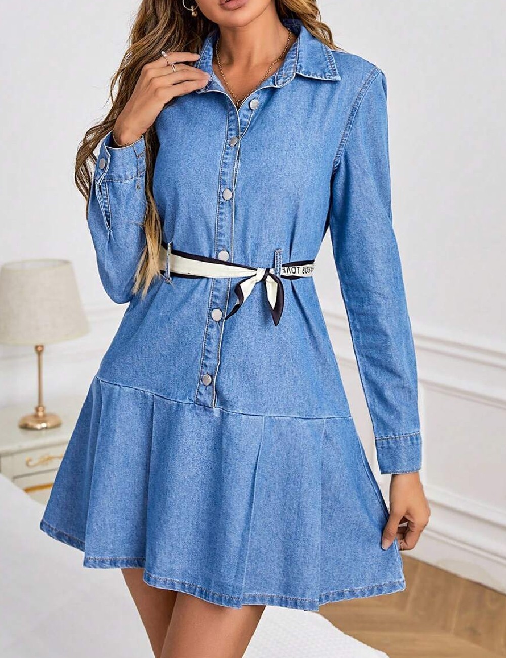 Rochie scurta SHEIN, albastru - 1 | YEO