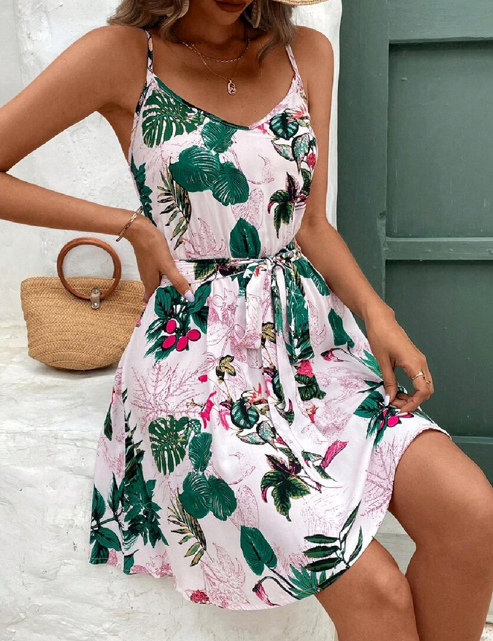 Rochie scurta SHEIN, floral print