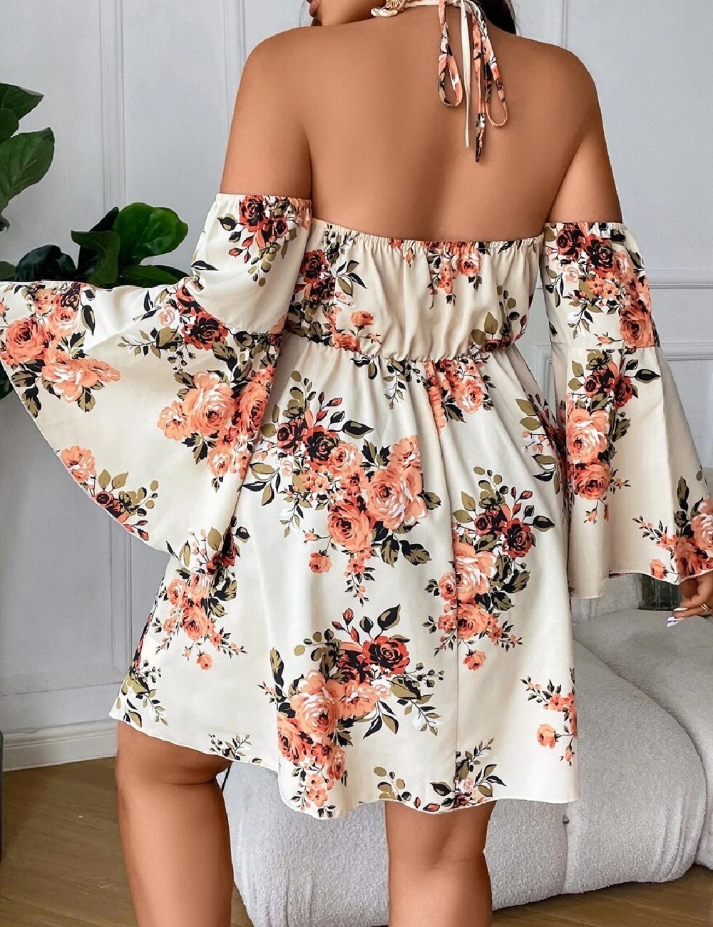 Rochie scurta SHEIN CURVE, crem - 1 | YEO