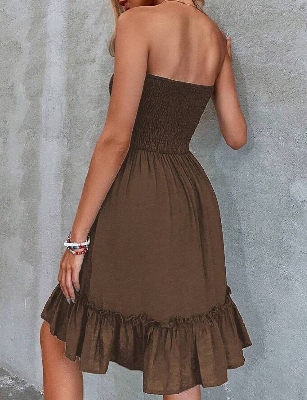Rochie scurta SHEIN, maro - 1 | YEO