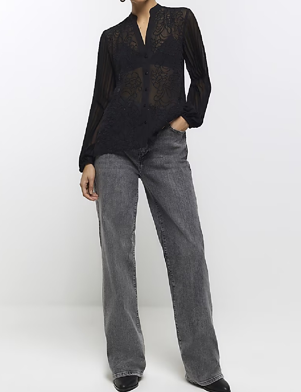 Camasa River Island, negru - 1 | YEO
