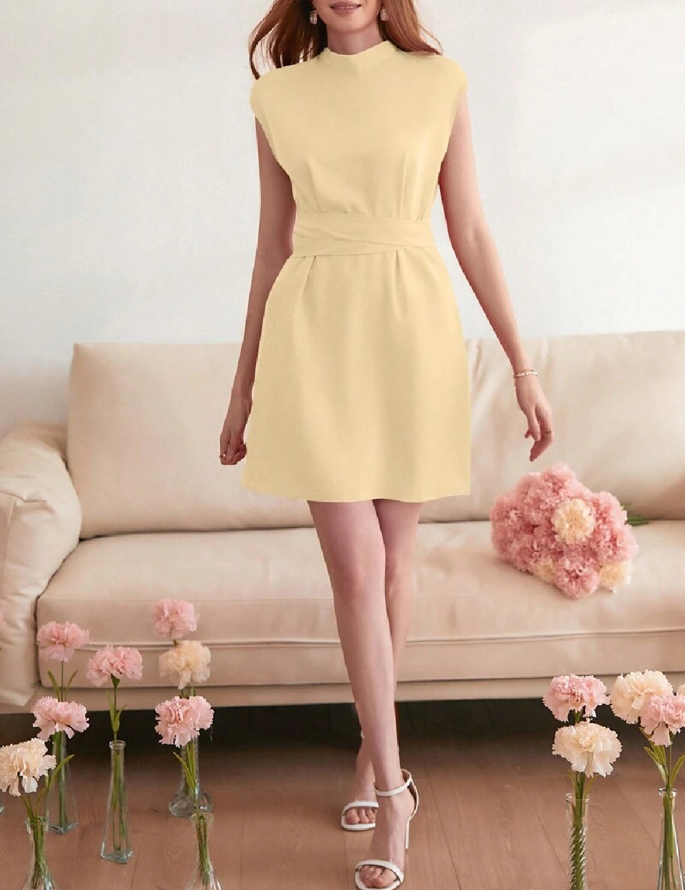Rochie scurta SHEIN, bej