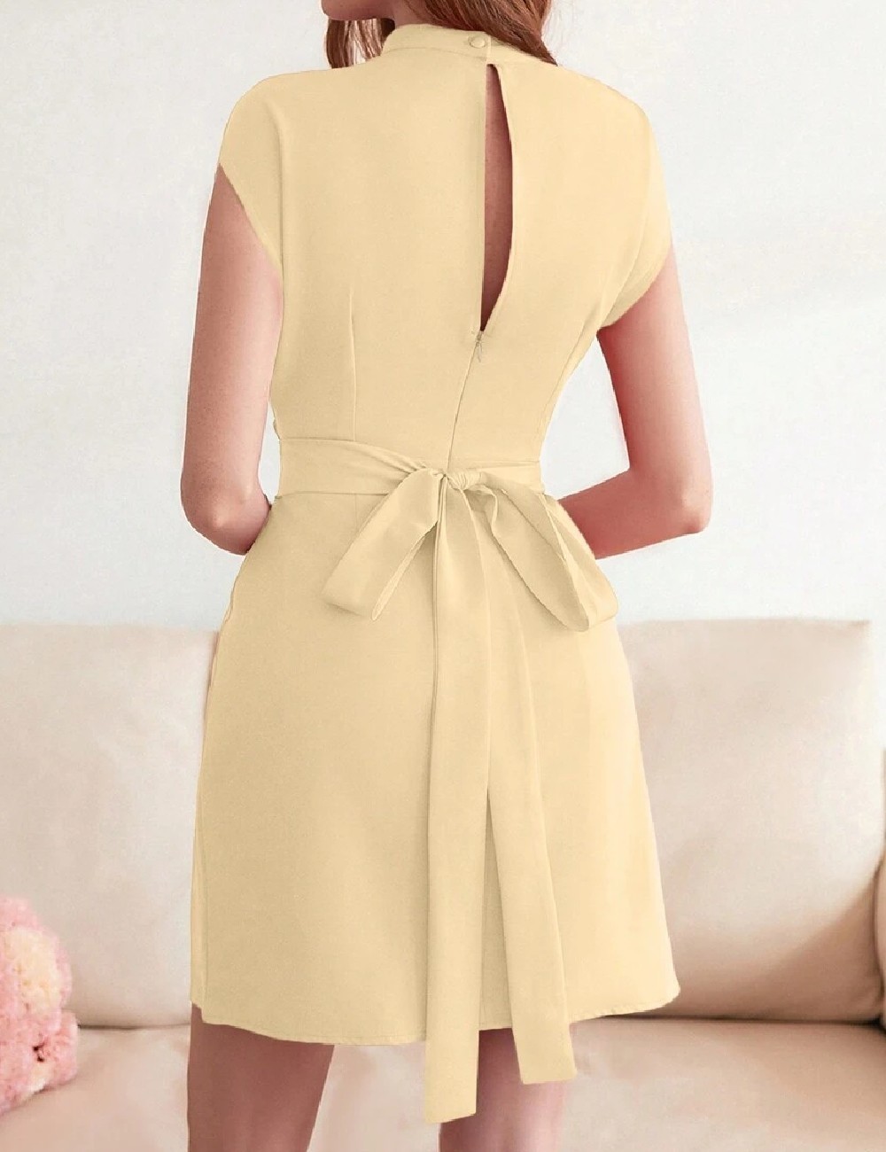 Rochie scurta SHEIN, bej - 1 | YEO