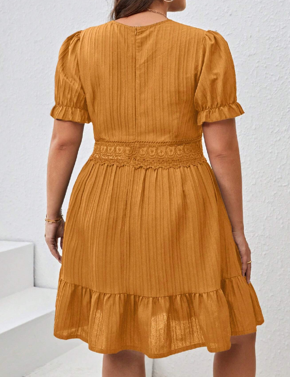 Rochie scurta SHEIN CURVE, maro - 1 | YEO