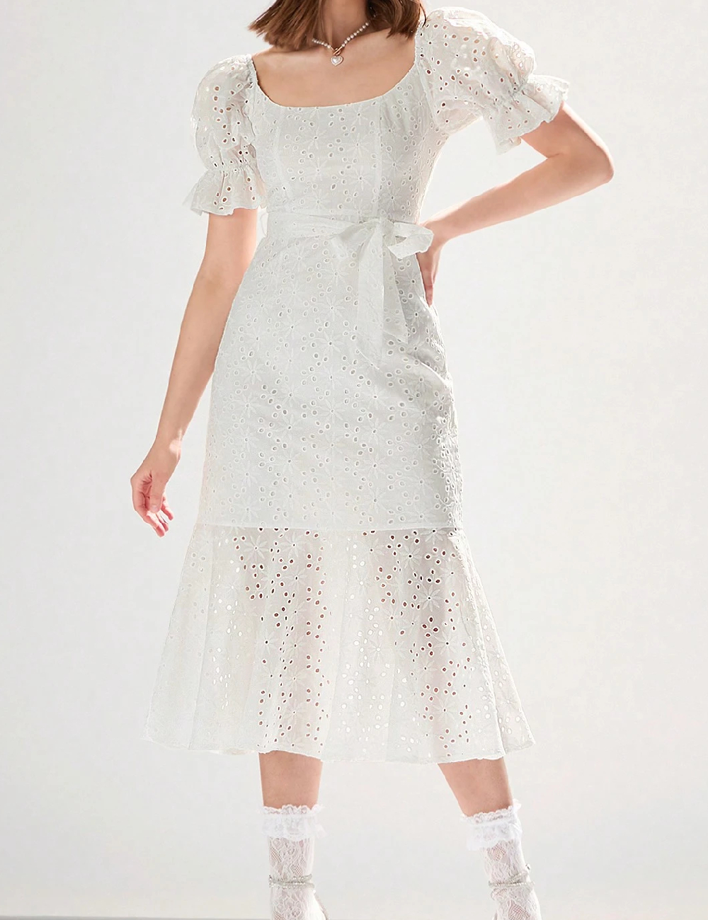 Rochie medie SHEIN, alb