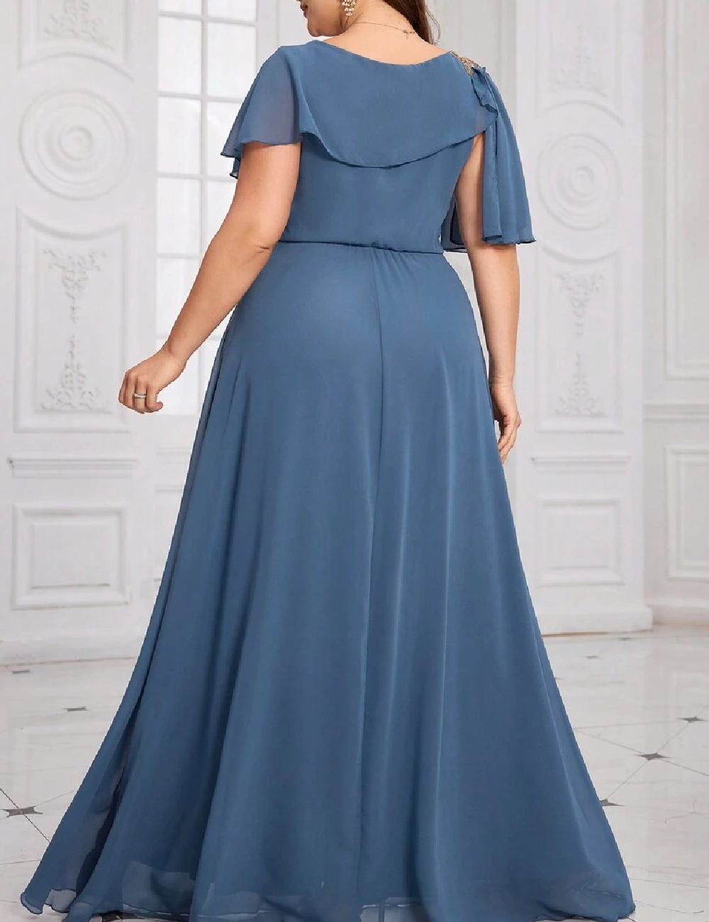 Rochie lunga UNITHORSE Plus Size, albastru - 1 | YEO