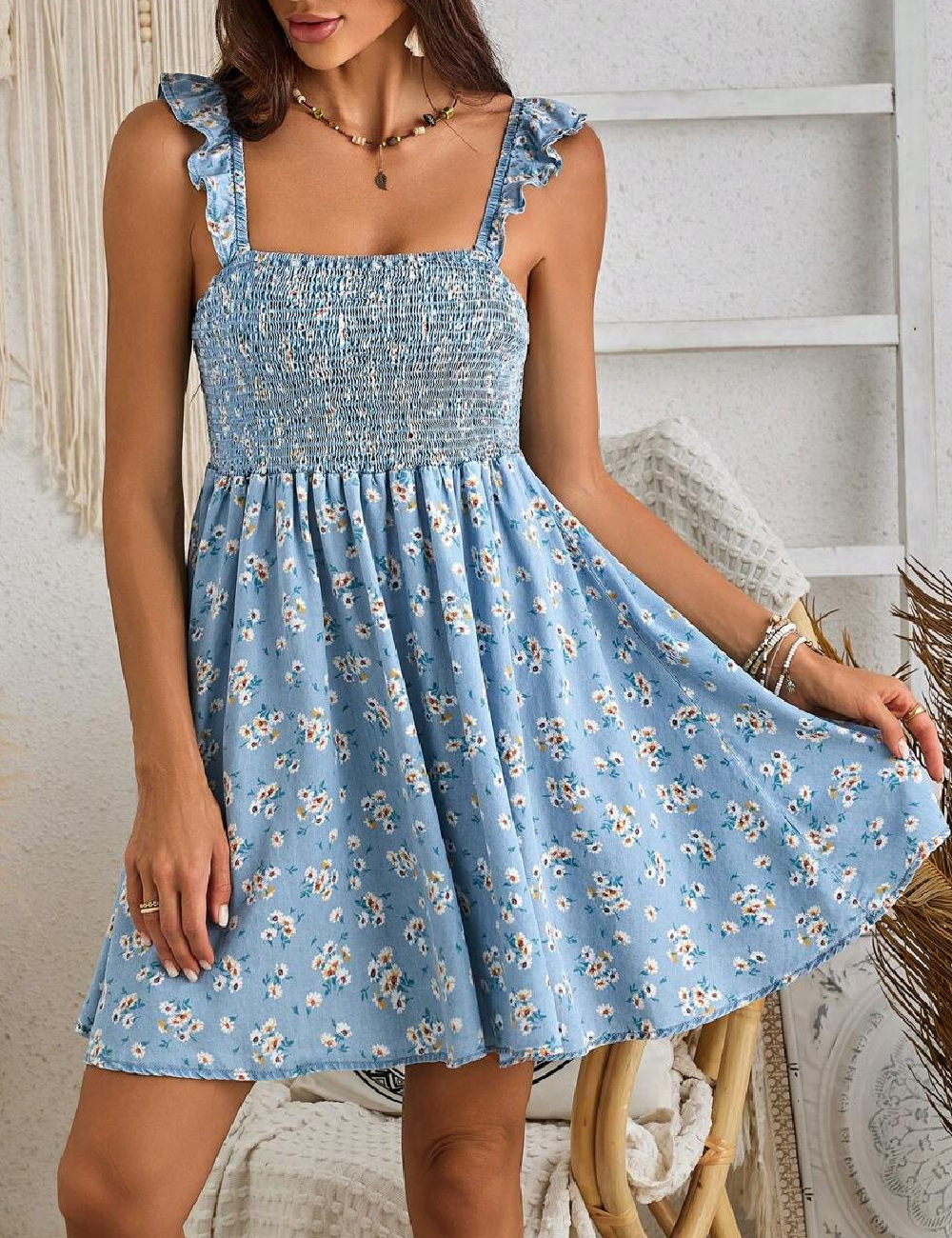 Rochie scurta SHEIN, albastru