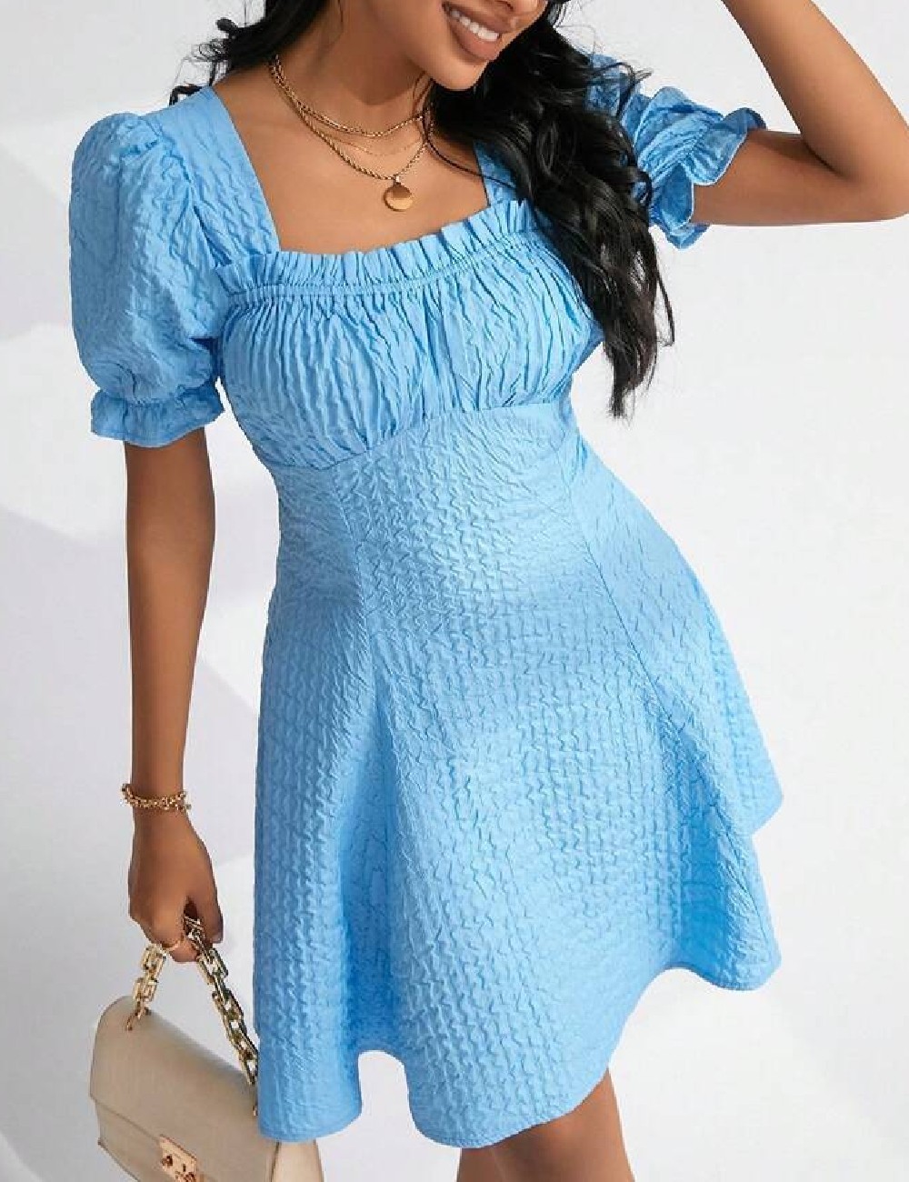Rochie scurta SHEIN, albastru - 1 | YEO