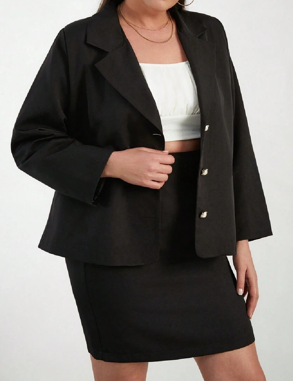 Compleu SHEIN CURVE, negru - 1 | YEO