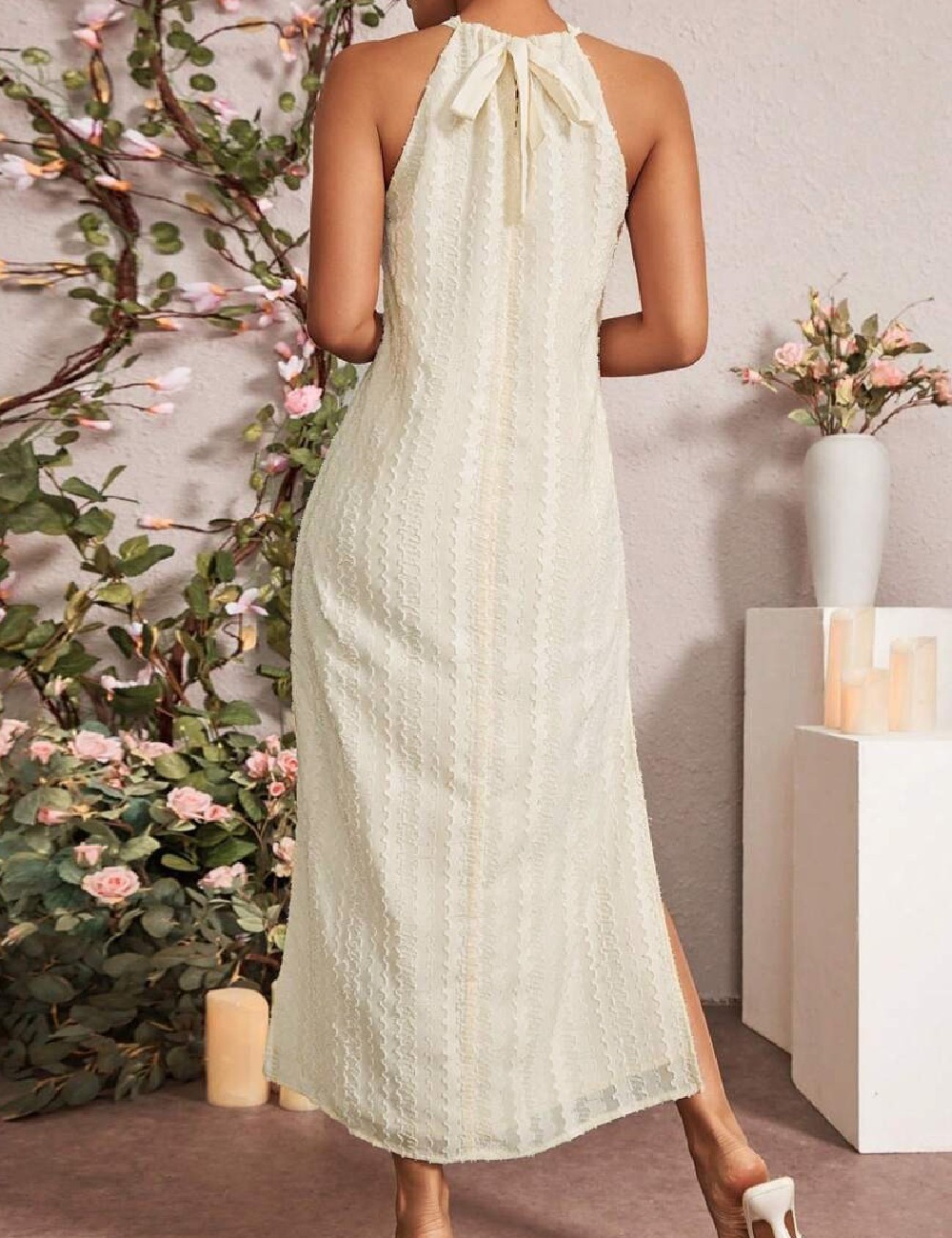 Rochie medie SHEIN, crem - 1 | YEO