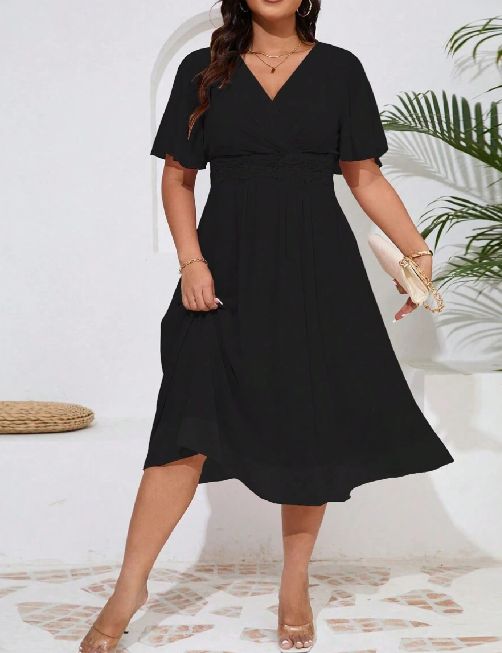 Rochie medie SHEIN CURVE, negru