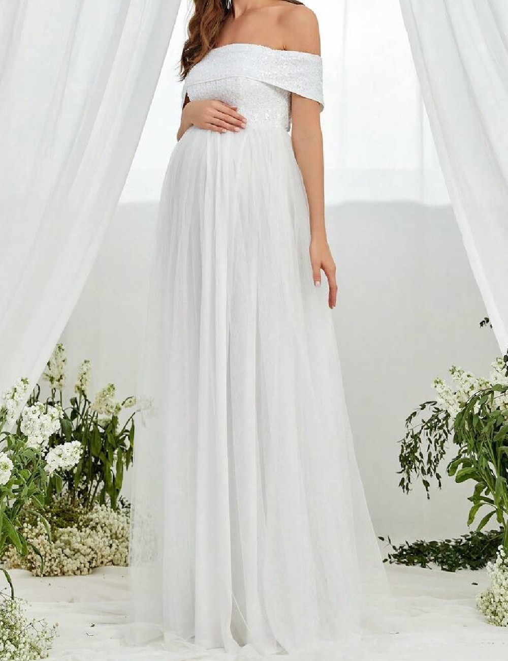 Rochie Faeriesty Maternity, alb - 1 | YEO