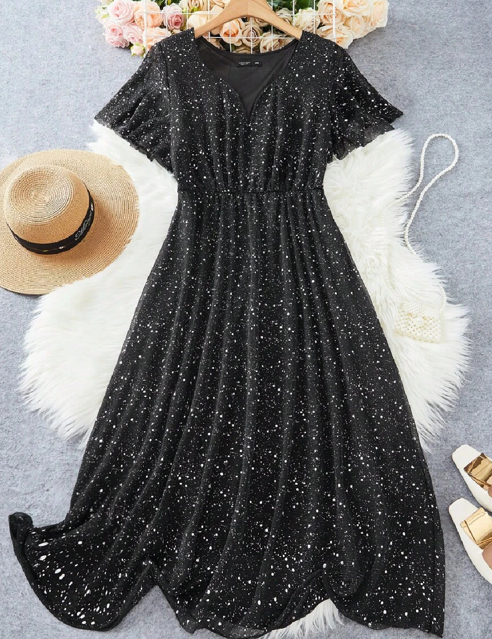 Rochie lunga SHEIN CURVE, negru