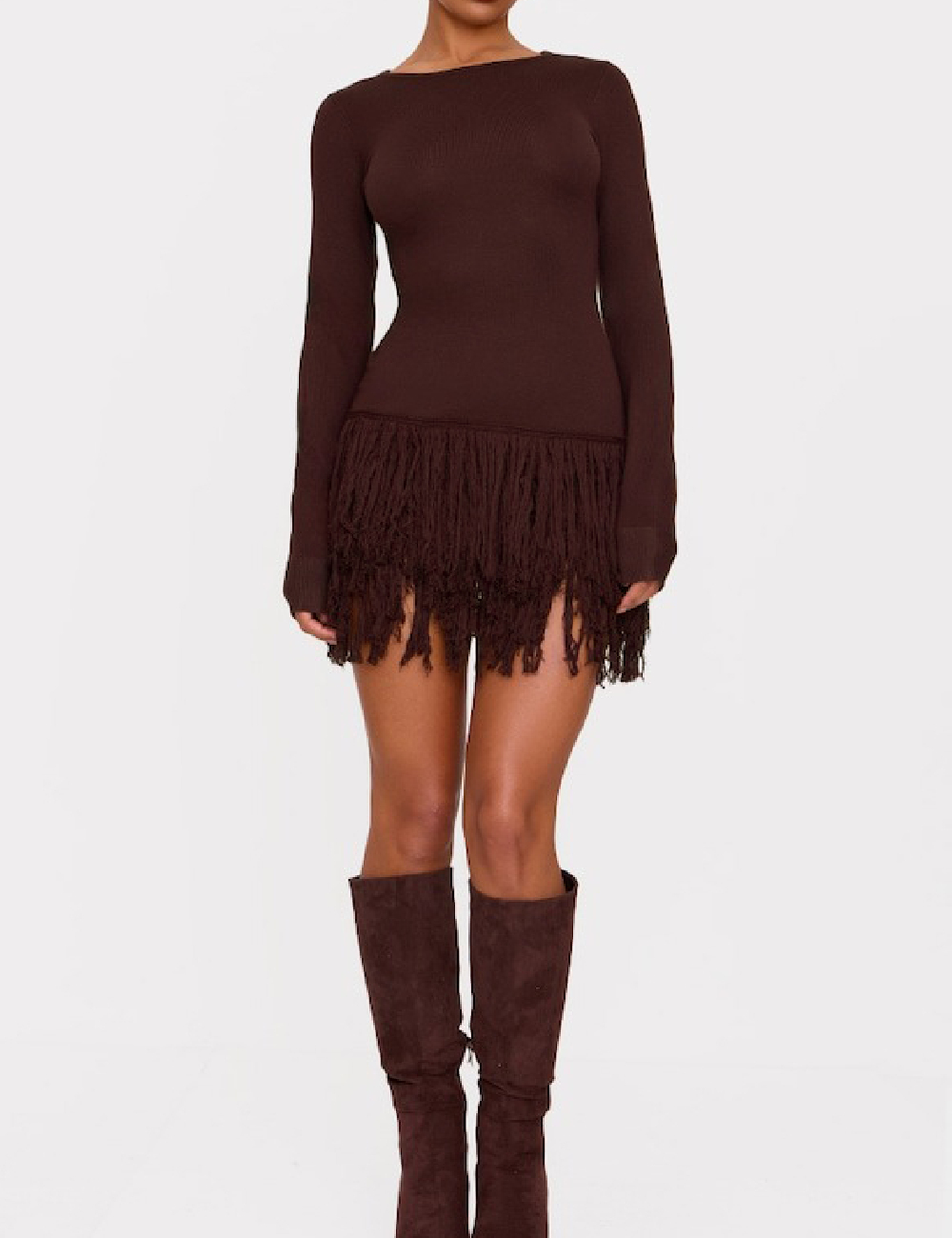 Rochie scurta PRETTYLITTLETHING, maro