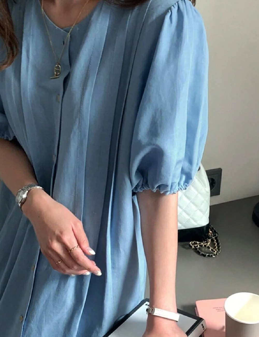 Rochie lunga Dazy, albastru - 1 | YEO
