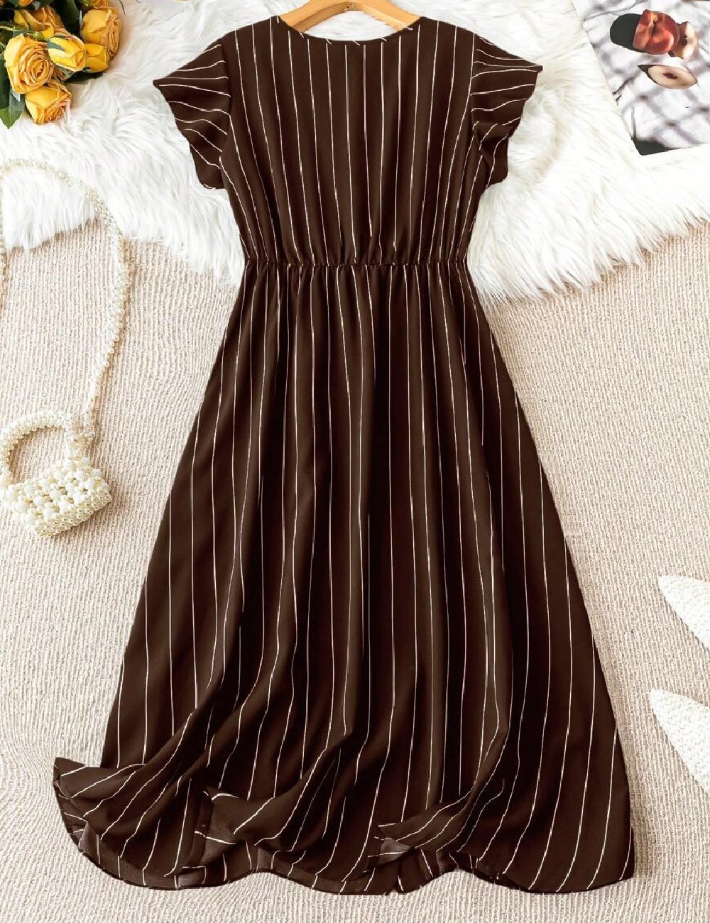 Rochie medie SHEIN CURVE, maro - 1 | YEO