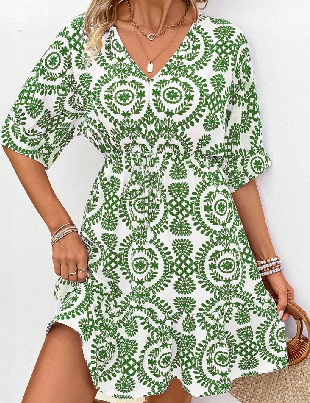 Rochie scurta SHEIN, verde