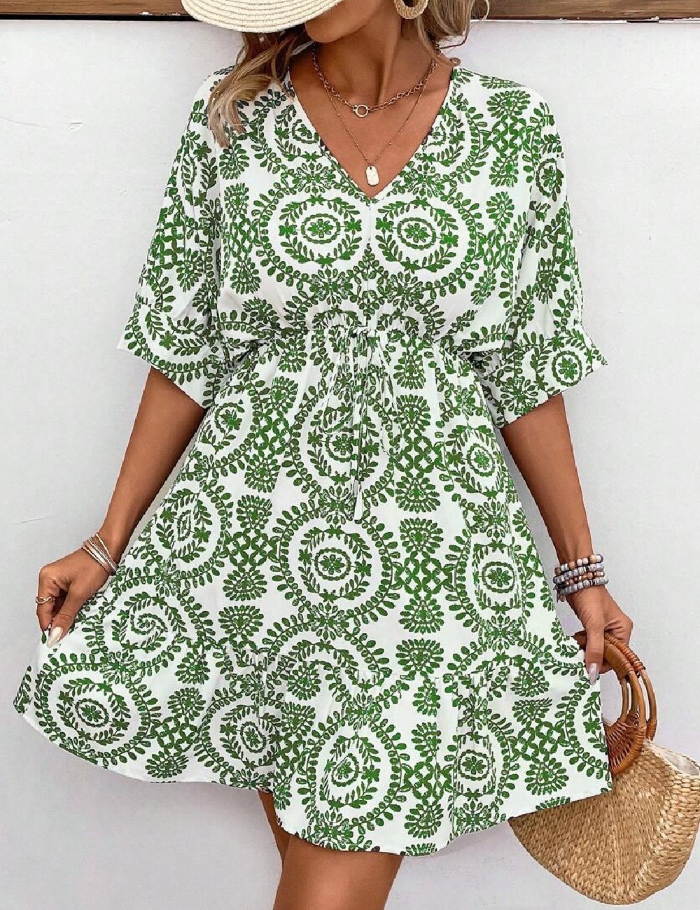 Rochie scurta SHEIN, verde - 1 | YEO