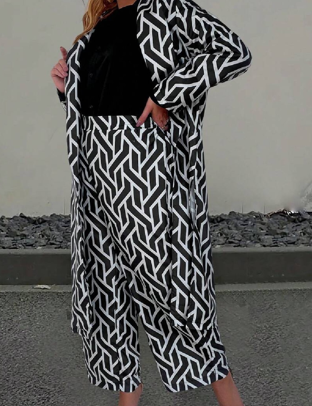 Compleu SHEIN CURVE, negru - 1 | YEO