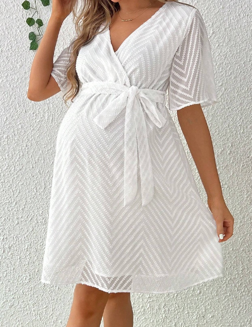 Rochie scurta SHEIN Maternity, alb - 1 | YEO