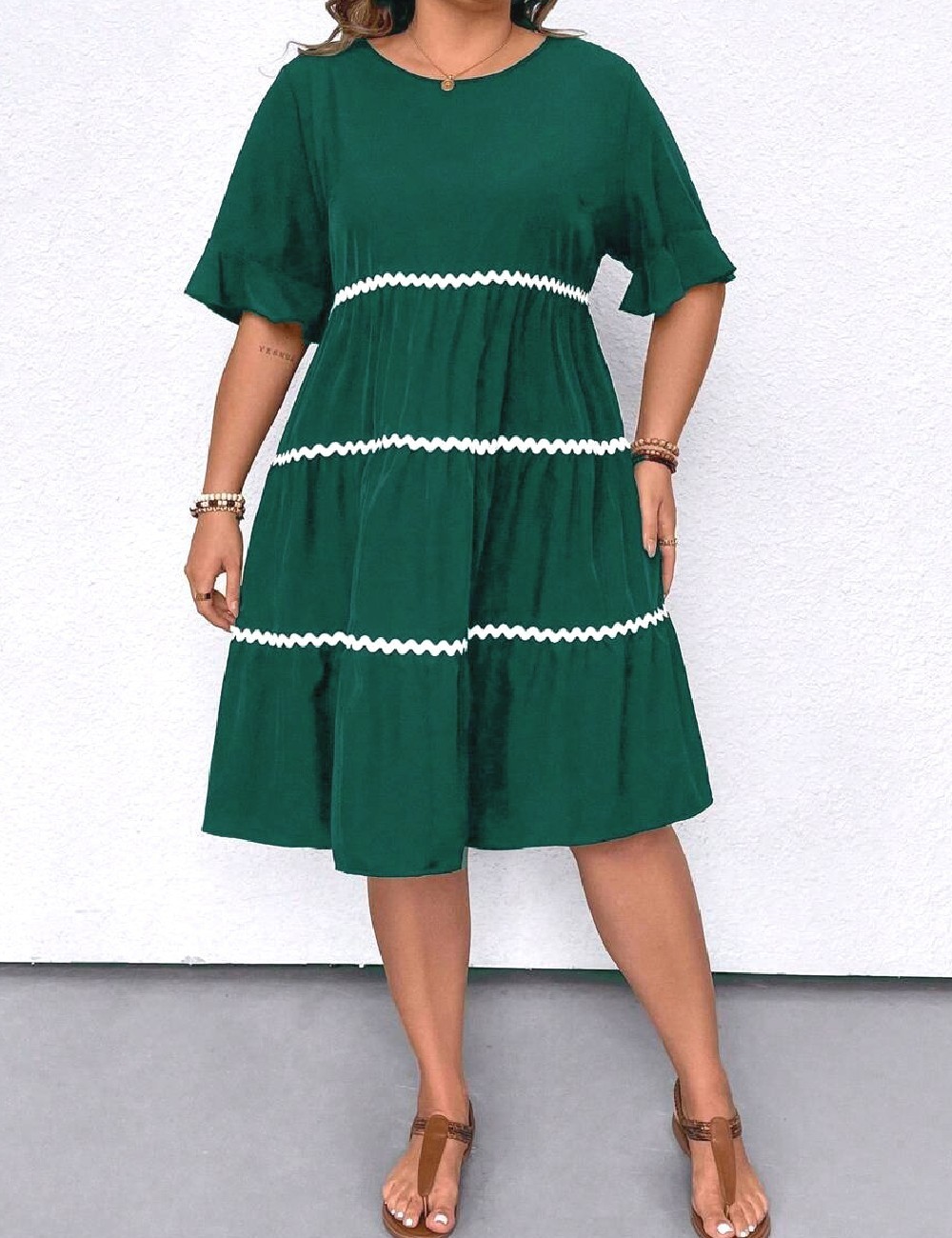 Rochie scurta SHEIN CURVE, verde - 1 | YEO