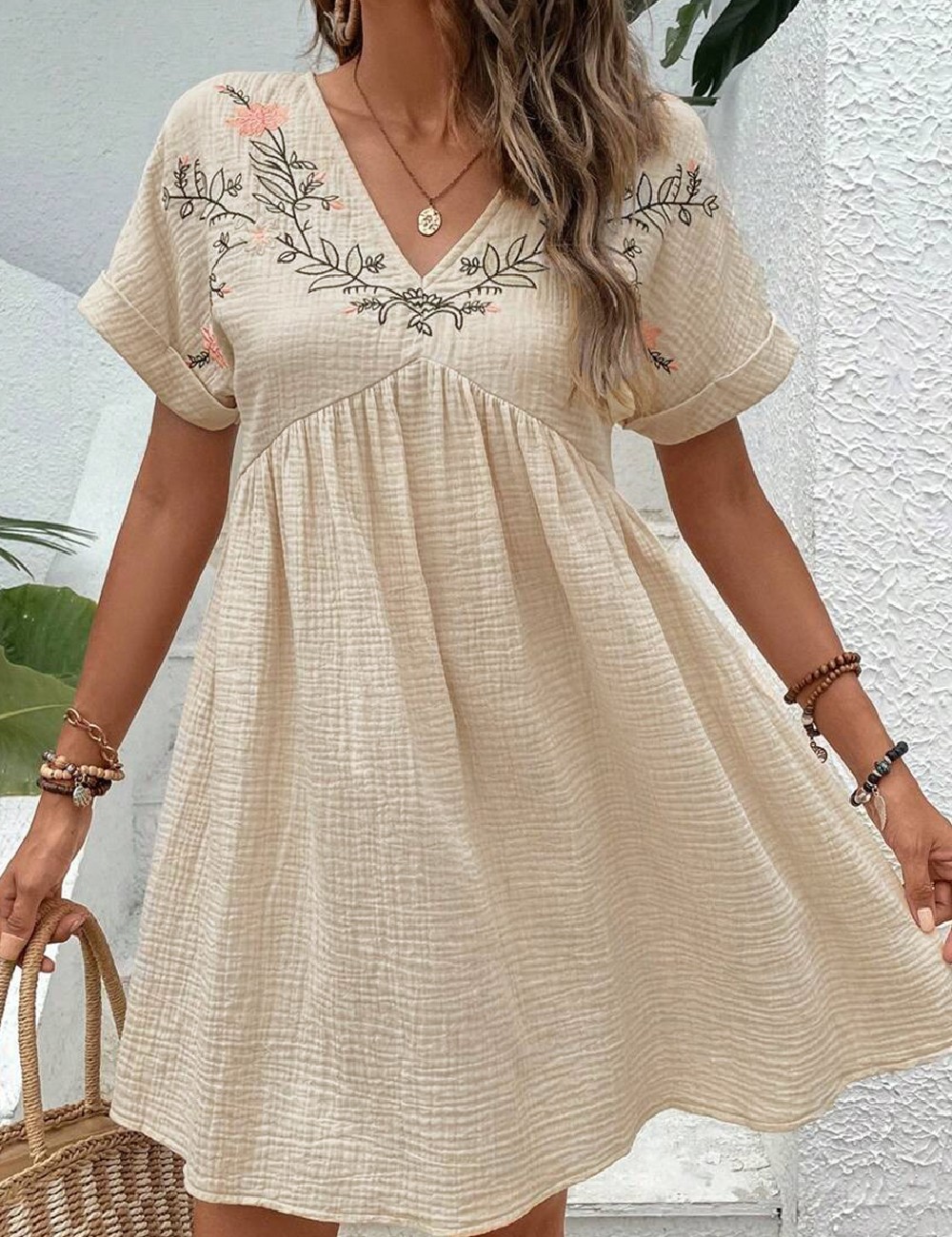 Rochie scurta SHEIN, crem - 1 | YEO
