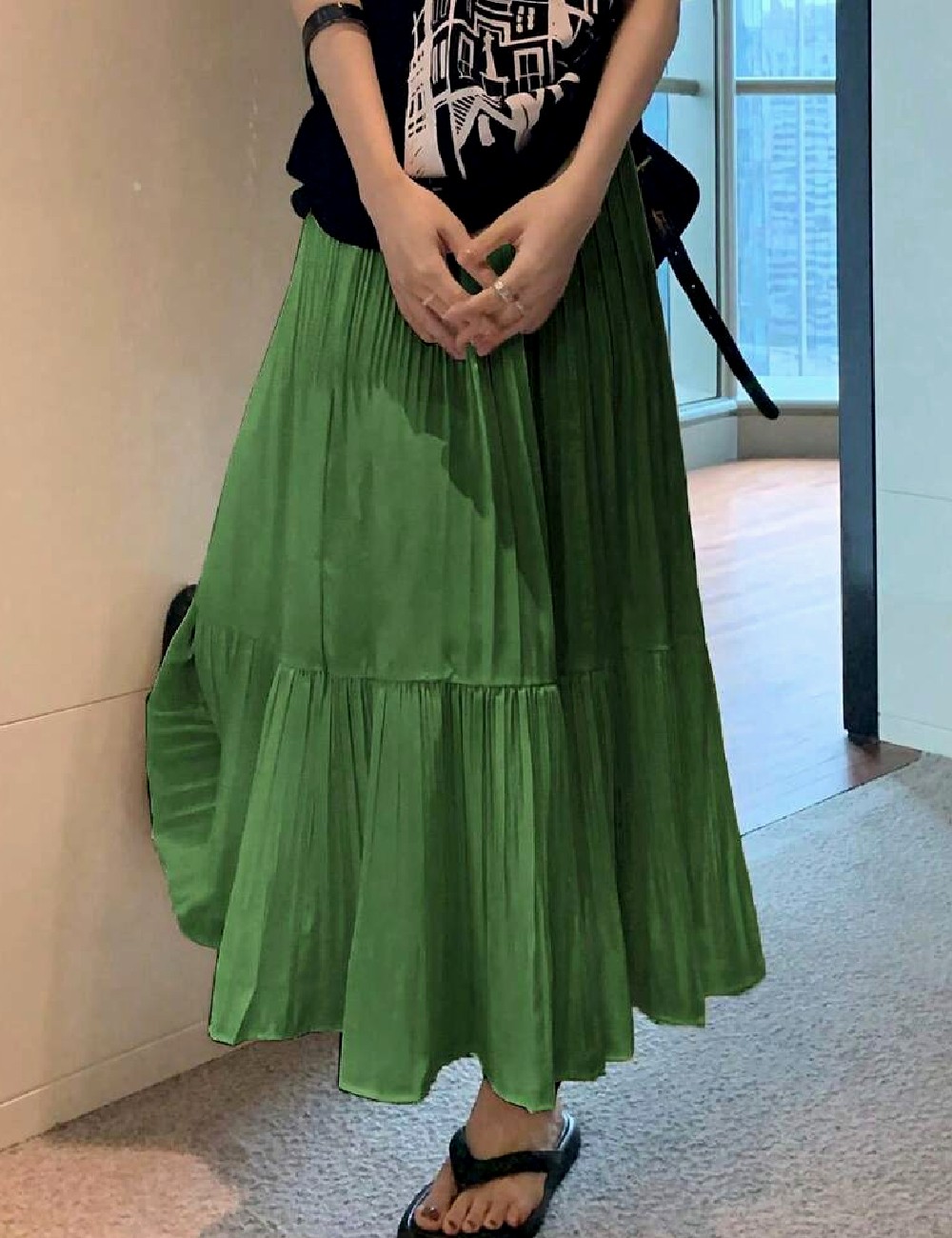 Fusta SHEIN, verde - 1 | YEO