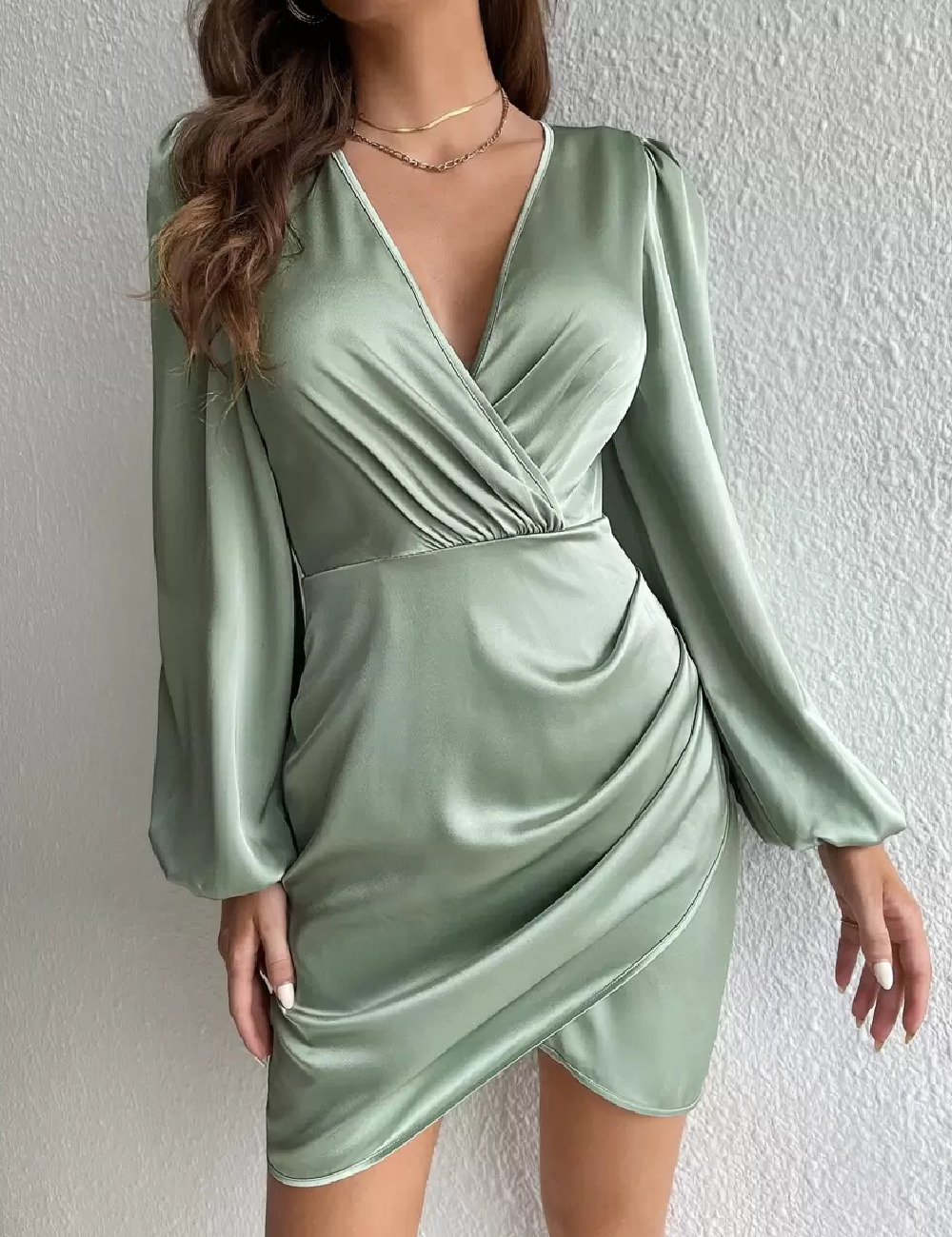 Rochie scurta SHEIN, verde - 1 | YEO